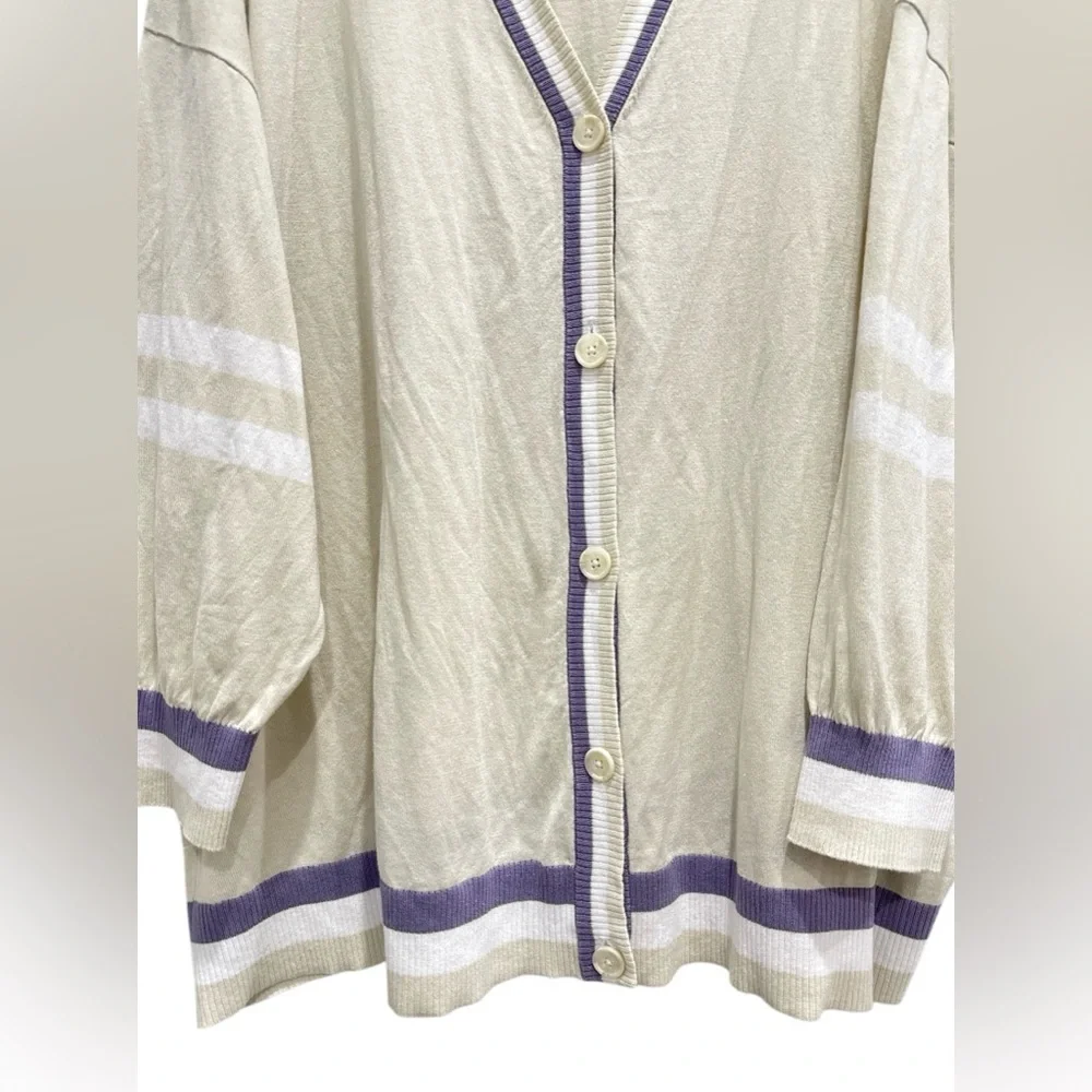 NWT Torrid Drop Shoulder Cardigan Silver Birch V-Neck Sweater Button Front Sz 5X - Picture 8 of 12